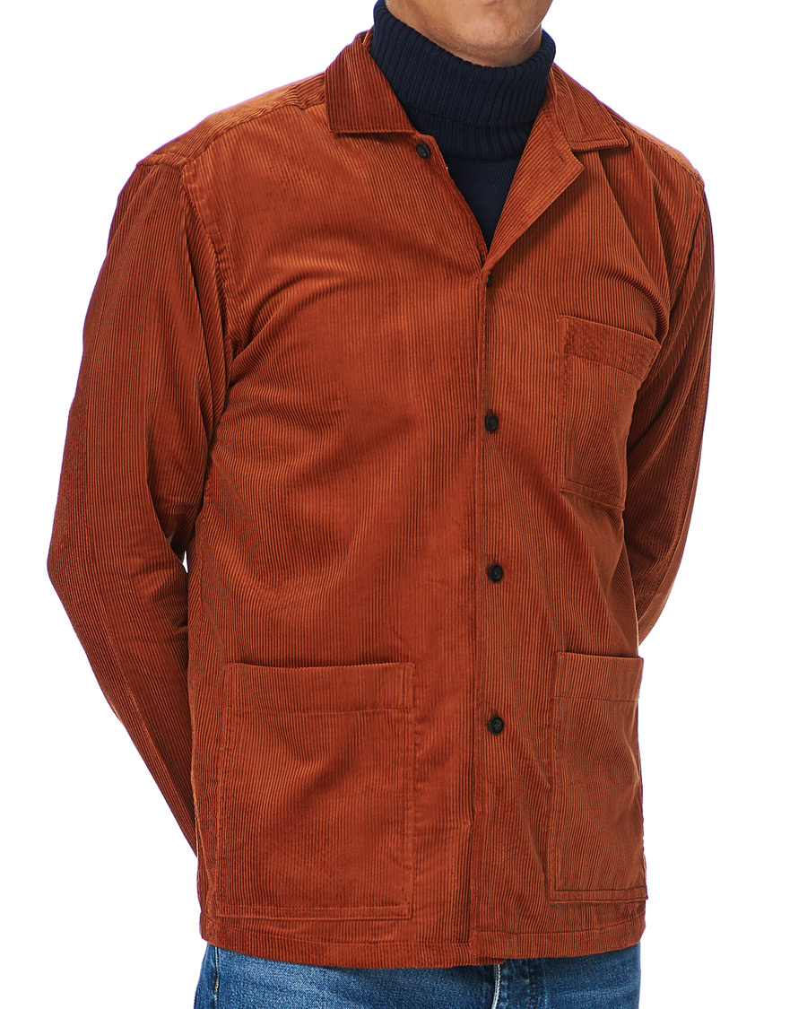 Hombres | Camisas | Eton | Cotton Corduroy Overshirt Orange