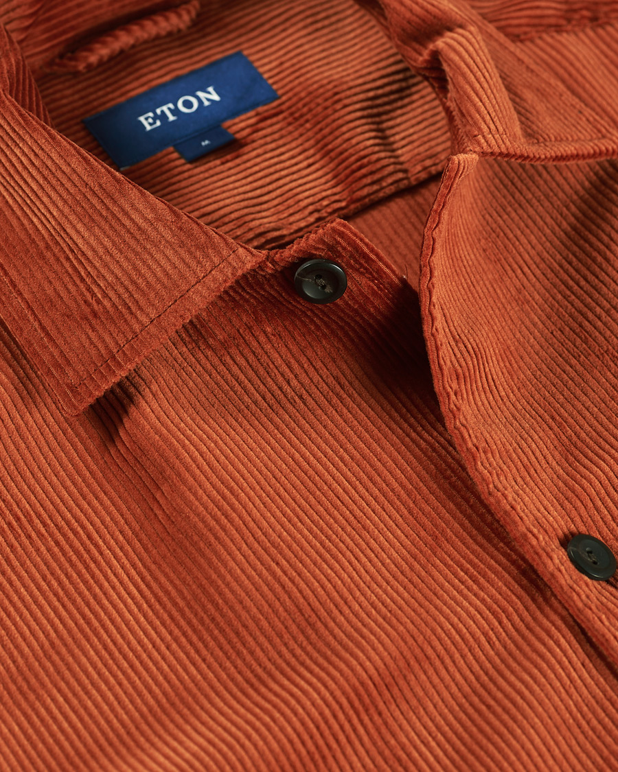 Hombres | Camisas | Eton | Cotton Corduroy Overshirt Orange