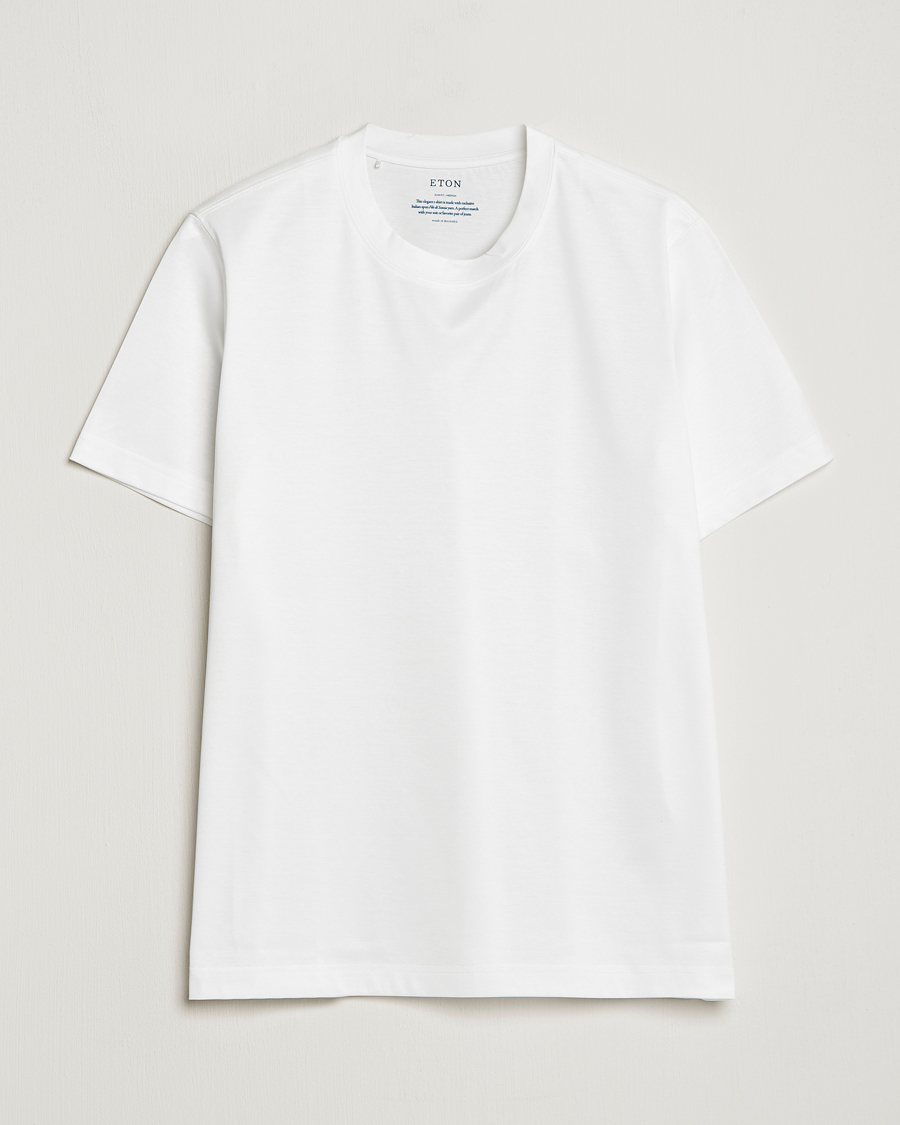Hombres | Camisetas | Eton | Filo Di Scozia Cotton T-Shirt White