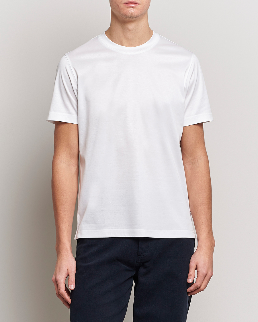 Hombres | Camisetas de manga corta | Eton | Filo Di Scozia Cotton T-Shirt White