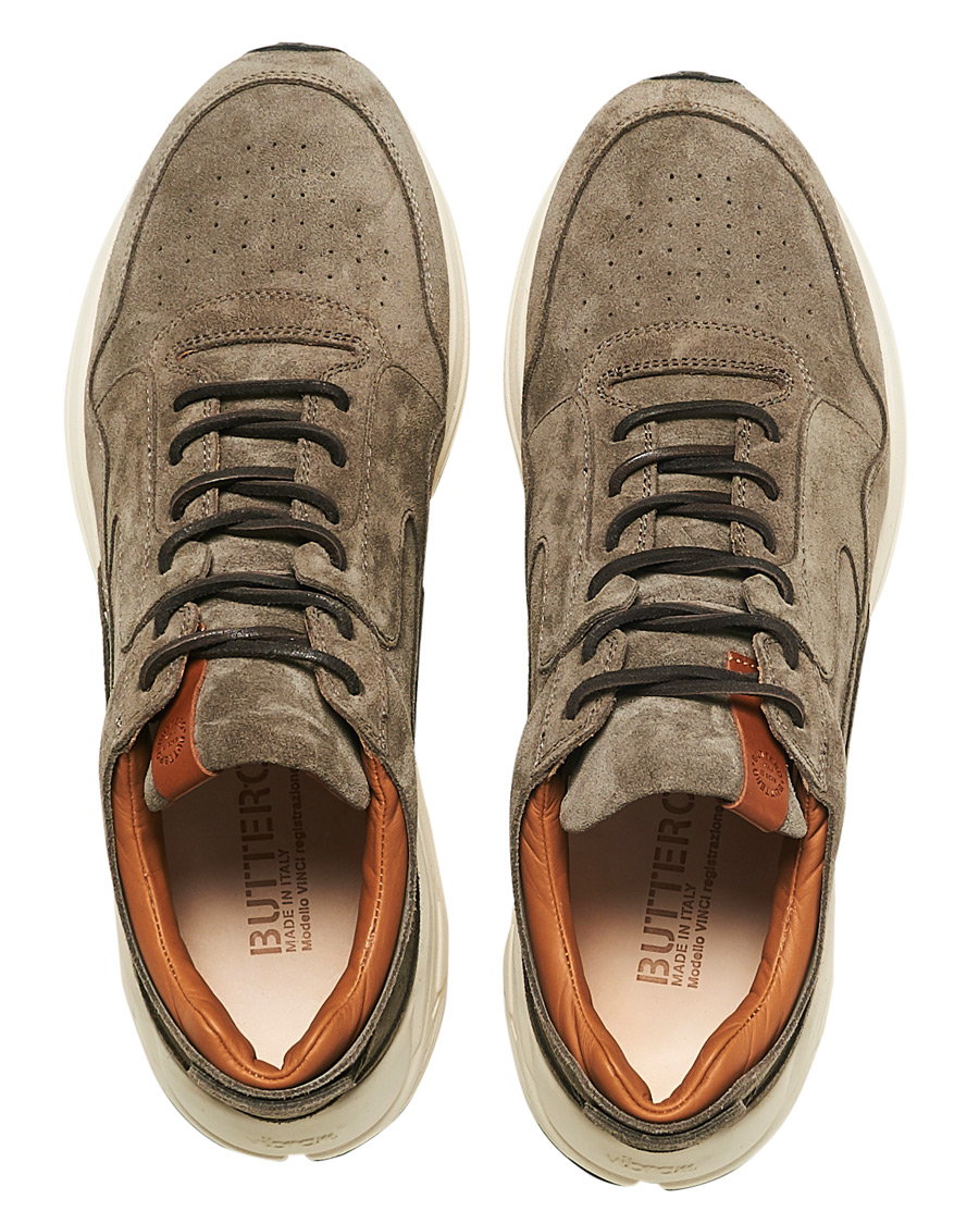 Hombres | Buttero Vinci Suede Running Sneaker Taupe | Buttero | Vinci Suede Running Sneaker Taupe