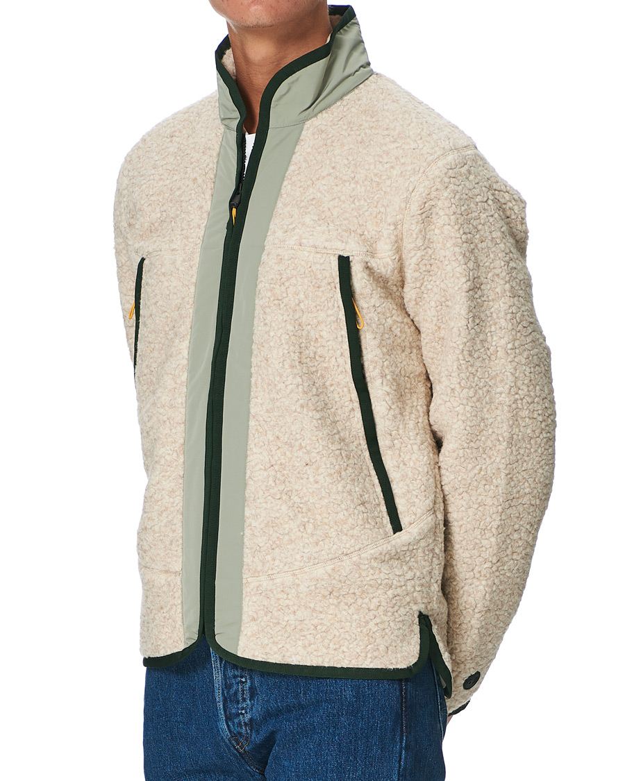Hombres | Jerséis y prendas de punto | Orlebar Brown | Baird Fleece Full Zip Dune/Artichoke