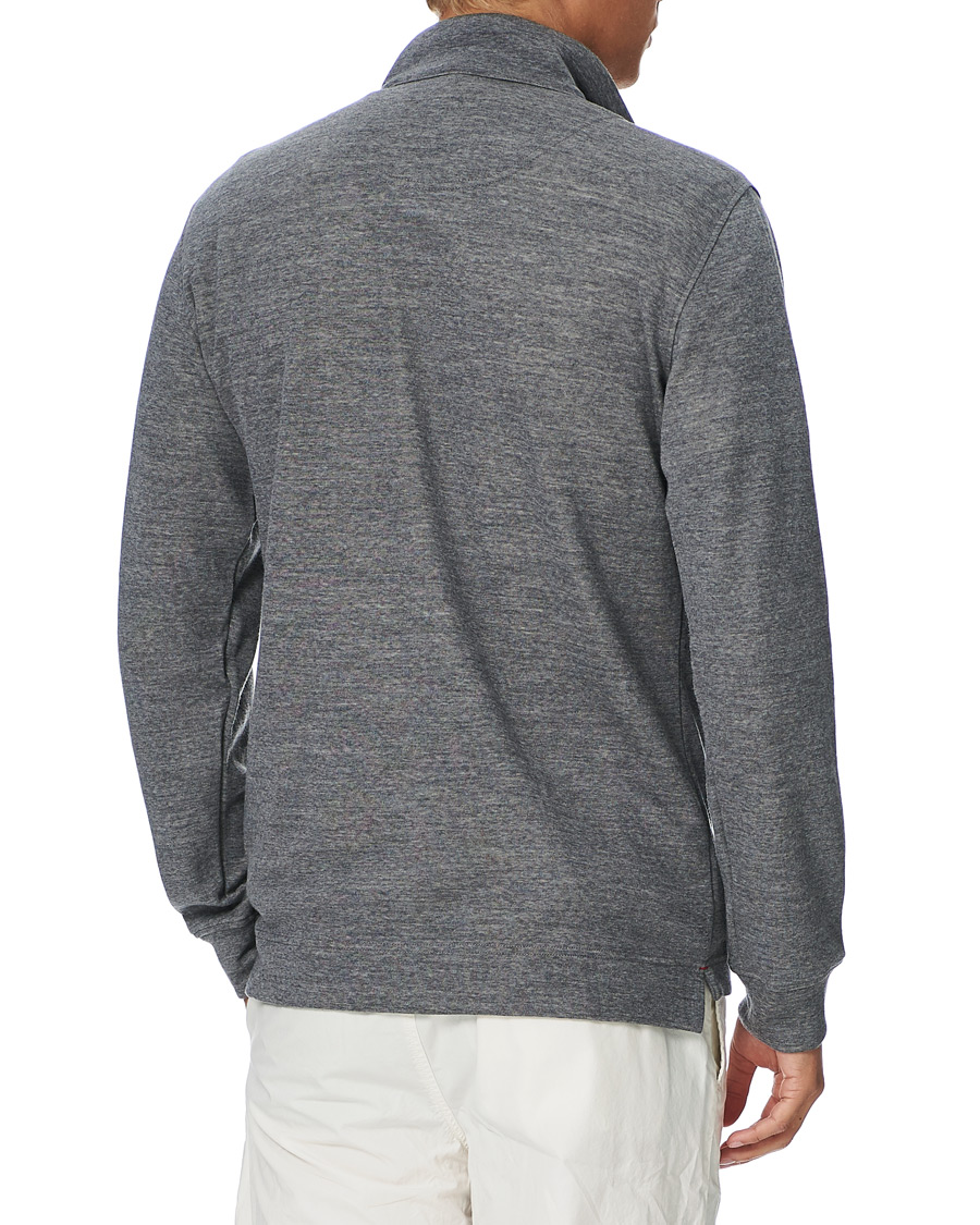 Hombres | Jerséis y prendas de punto | Orlebar Brown | Neilson Double Face Merino Half Zip Storm Grey