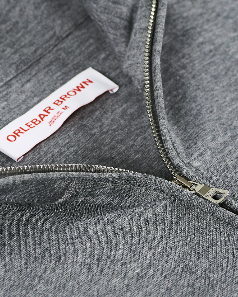Hombres | Jerséis y prendas de punto | Orlebar Brown | Neilson Double Face Merino Half Zip Storm Grey