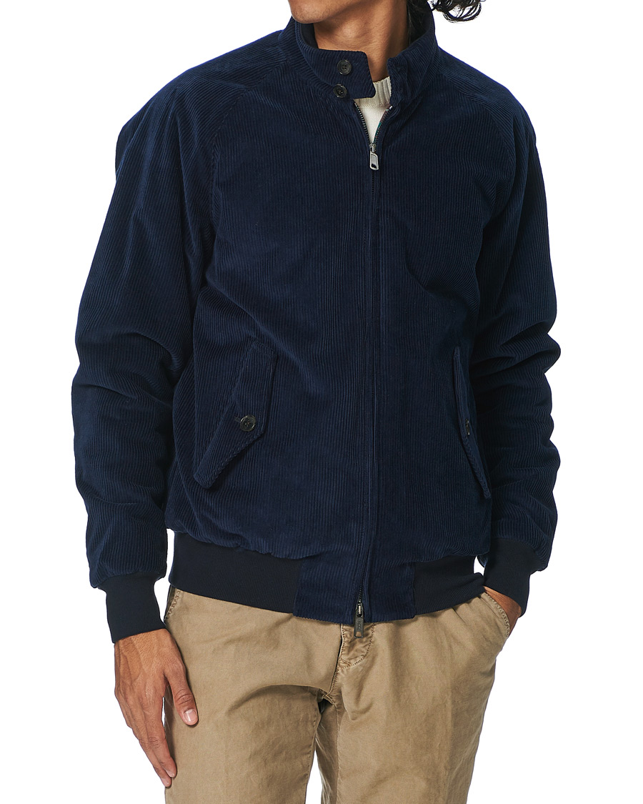 Hombres | Abrigos y chaquetas | Baracuta | G9 Padded Corduroy Harrington Jacket Navy