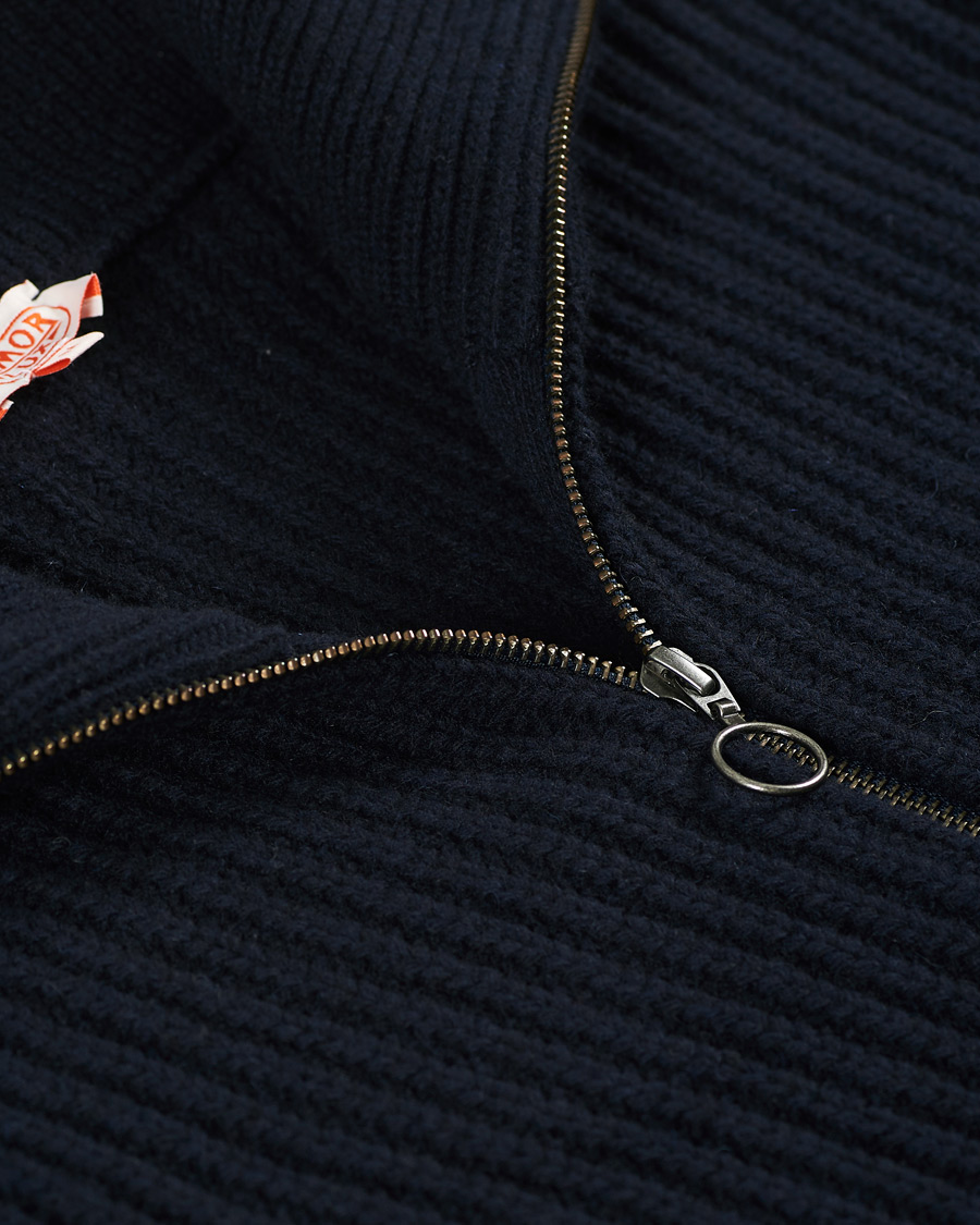 Hombres | Jerséis y prendas de punto | Armor-lux | Ribbed Zip Sweater Navy