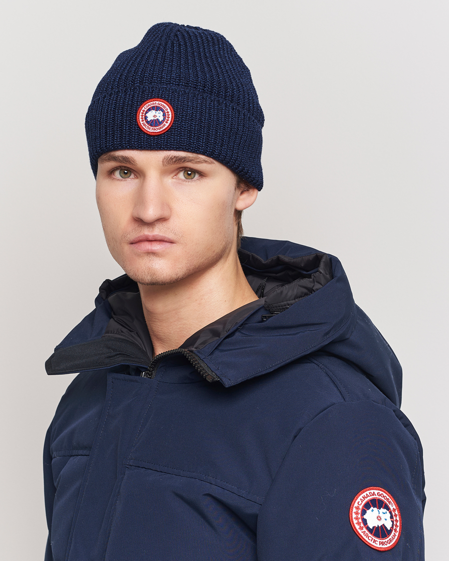 Hombres | Canada Goose Arctic Disc Rib Toque Navy Heather | Canada Goose | Arctic Disc Rib Toque Navy Heather