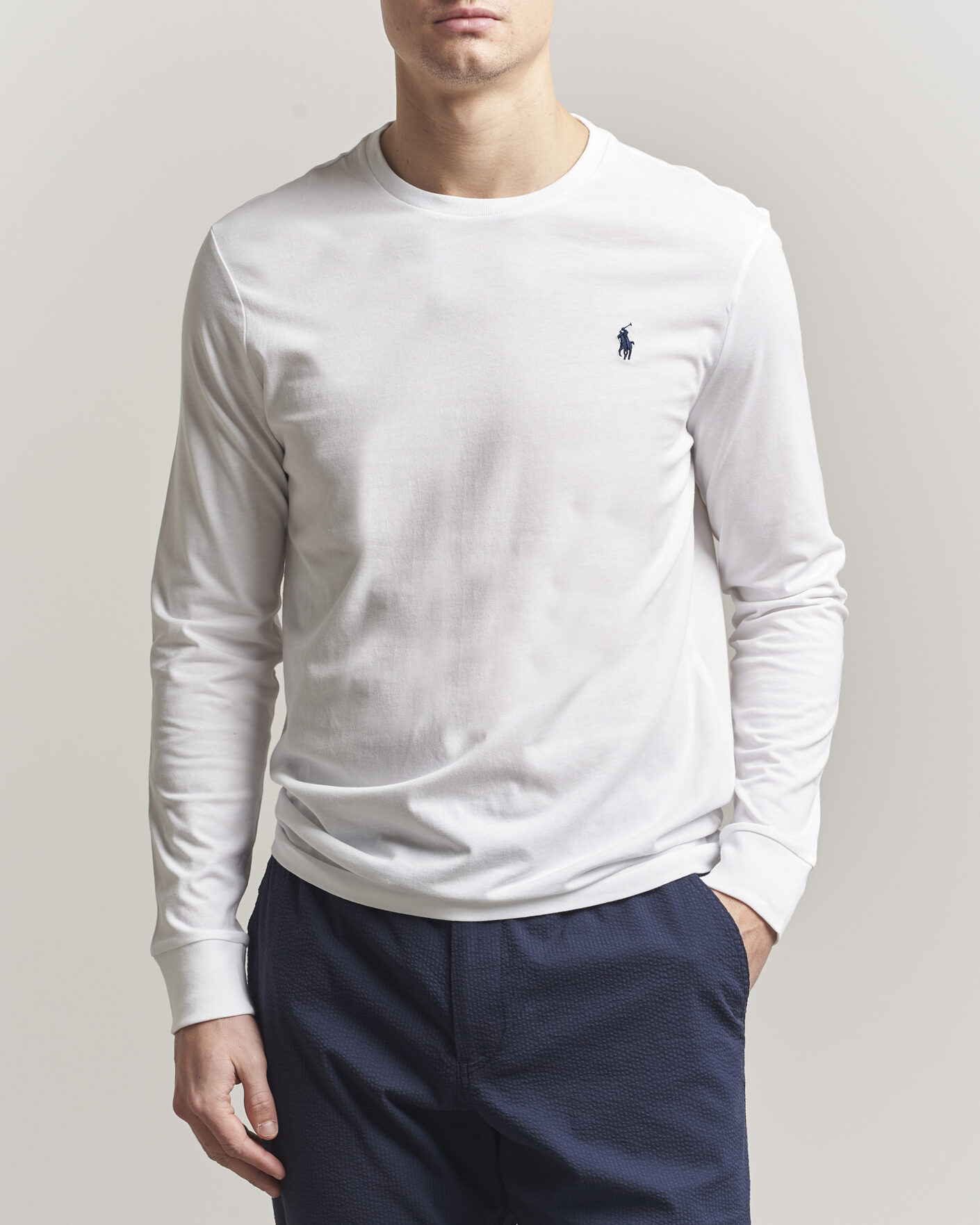 Hombres | Camisetas | Polo Ralph Lauren | Custom Slim Fit Long Sleeve Tee White
