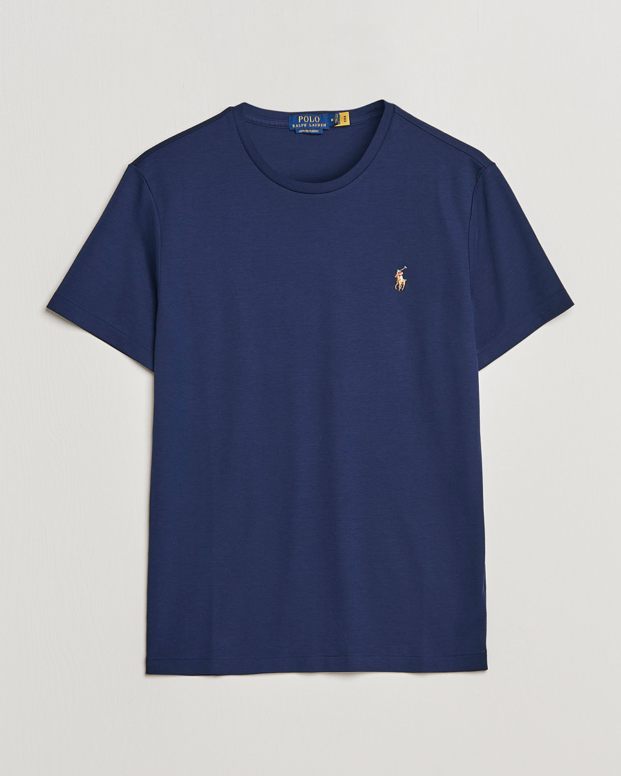 Hombres | Camisetas | Polo Ralph Lauren | Luxury Pima Cotton Crew Neck T-Shirt Refined Navy