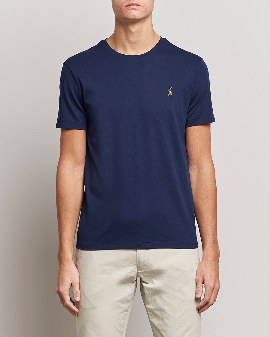 Hombres | Camisetas | Polo Ralph Lauren | Luxury Pima Cotton Crew Neck T-Shirt Refined Navy