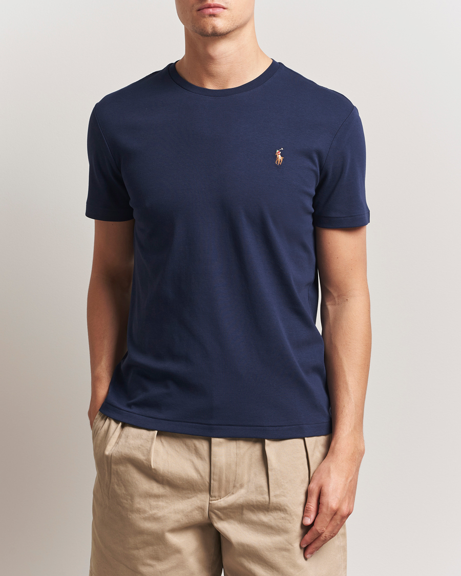 Hombres | Camisetas | Polo Ralph Lauren | Luxury Pima Cotton Crew Neck T-Shirt Refined Navy