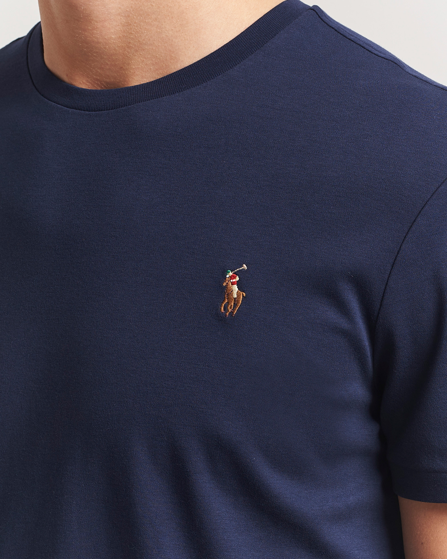 Hombres | Camisetas | Polo Ralph Lauren | Luxury Pima Cotton Crew Neck T-Shirt Refined Navy