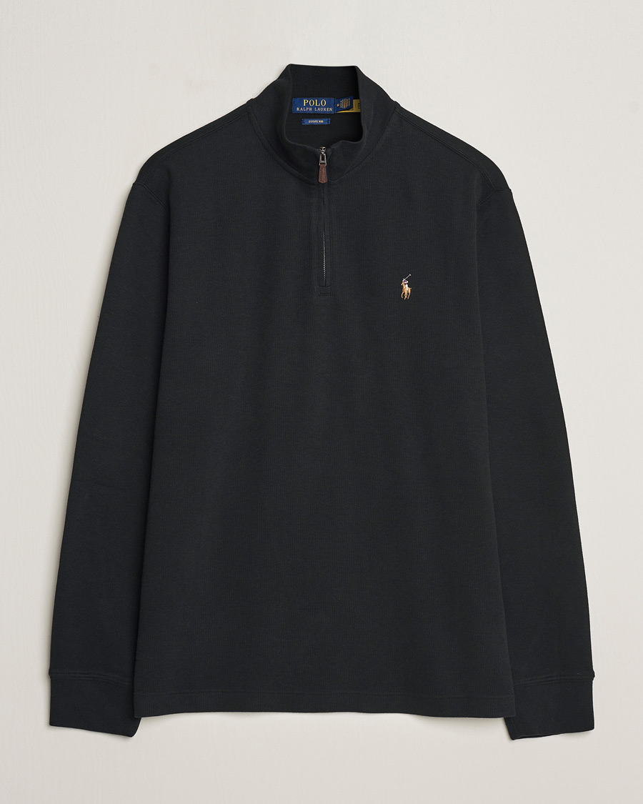 Polo Ralph Lauren Double Knit Jaquard Half Zip Sweater Polo Black