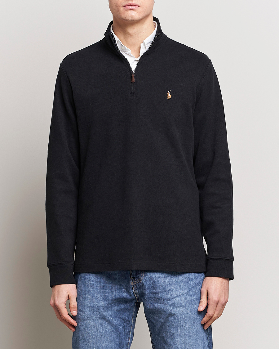 Hombres | Jerséis y prendas de punto | Polo Ralph Lauren | Double Knit Jaquard Half Zip Sweater Black