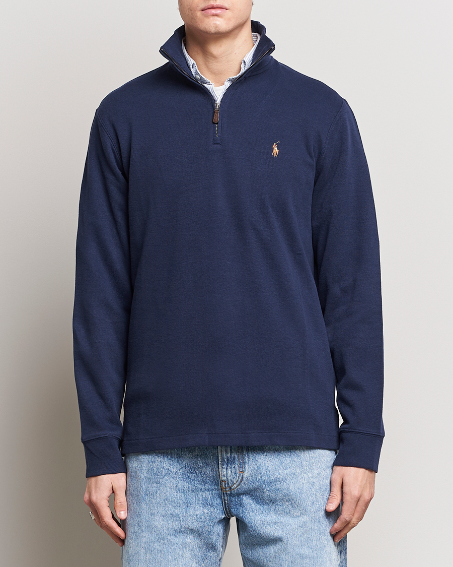 Hombres | Rebajas 30% | Polo Ralph Lauren | Double Knit Jaquard Half Zip Sweater Cruise Navy
