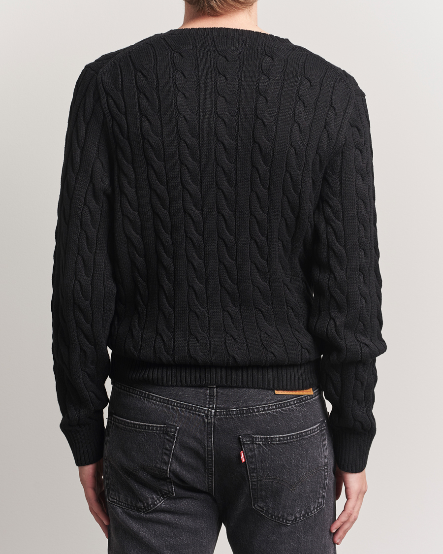 Hombres | Jerséis y prendas de punto | Polo Ralph Lauren | Cotton Cable Pullover Polo Black
