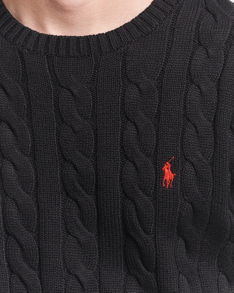 Hombres | Jerséis y prendas de punto | Polo Ralph Lauren | Cotton Cable Pullover Polo Black
