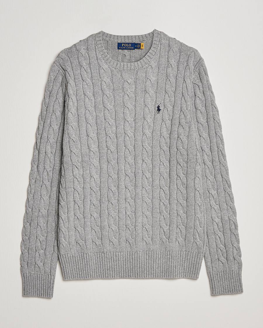 Hombres | Jerséis y prendas de punto | Polo Ralph Lauren | Cotton Cable Pullover Fawn Grey Heather