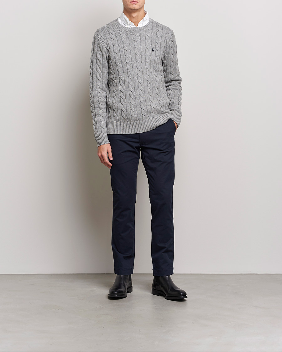Hombres | Jerséis y prendas de punto | Polo Ralph Lauren | Cotton Cable Pullover Fawn Grey Heather