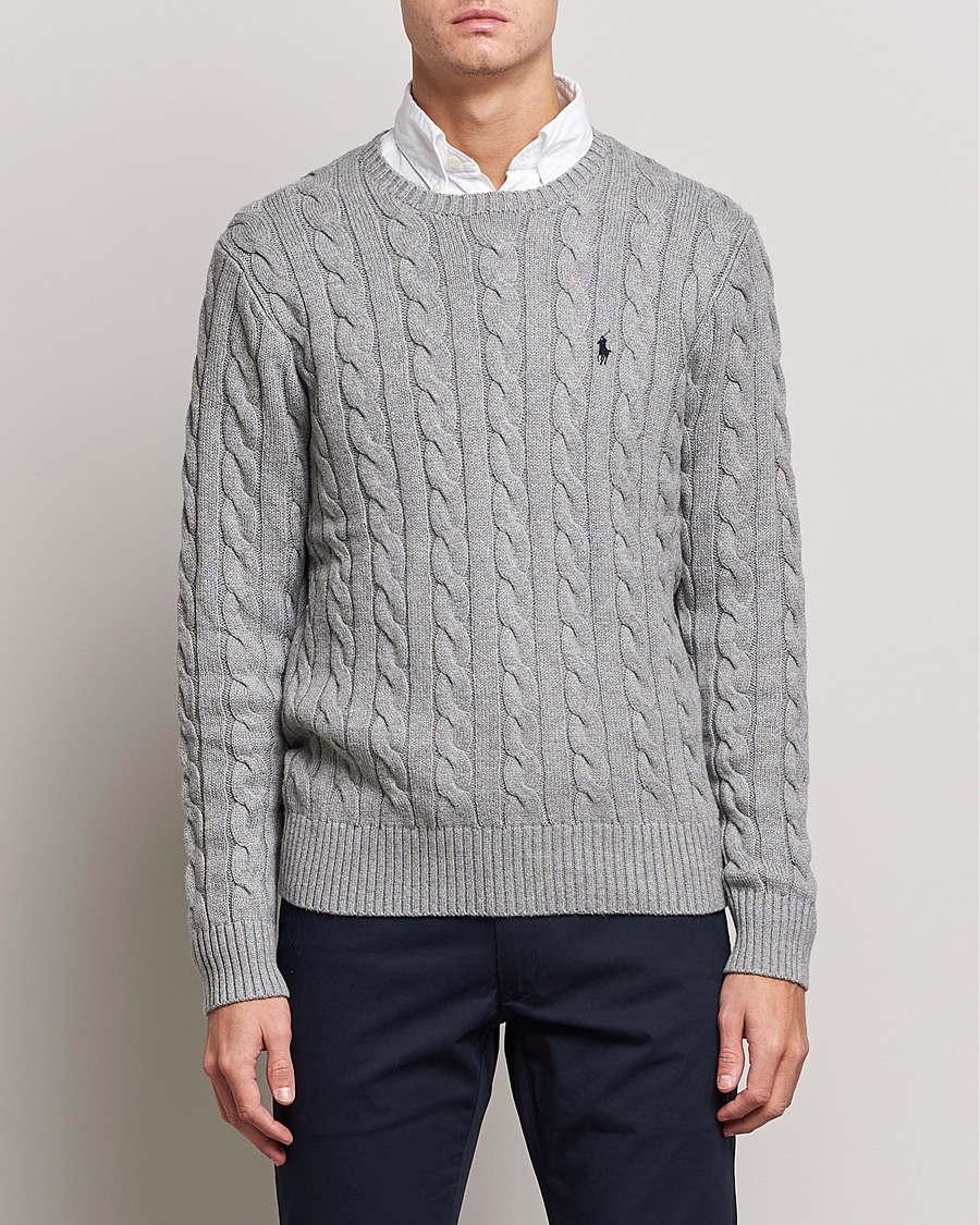 Hombres | Jerséis y prendas de punto | Polo Ralph Lauren | Cotton Cable Pullover Fawn Grey Heather