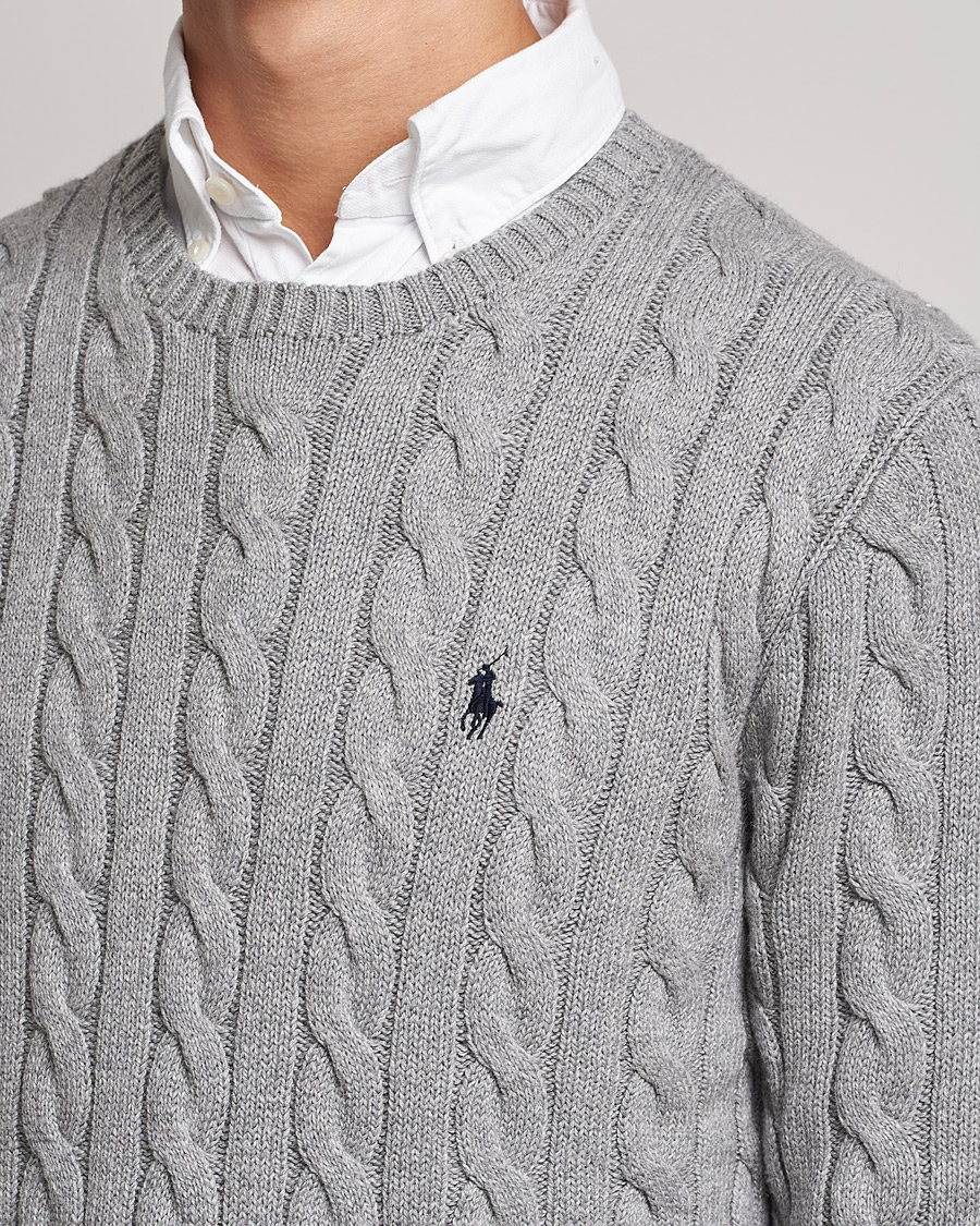 Hombres | Jerséis y prendas de punto | Polo Ralph Lauren | Cotton Cable Pullover Fawn Grey Heather