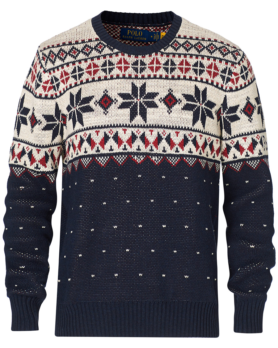 Hombres | Jerséis y prendas de punto | Polo Ralph Lauren | Wool Snowflake Knitted Sweater Navy