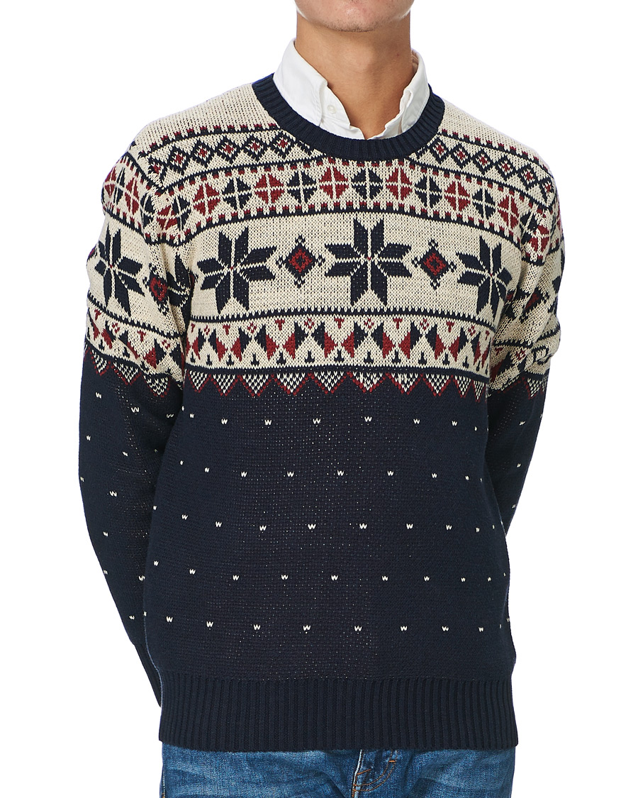 Hombres | Jerséis y prendas de punto | Polo Ralph Lauren | Wool Snowflake Knitted Sweater Navy