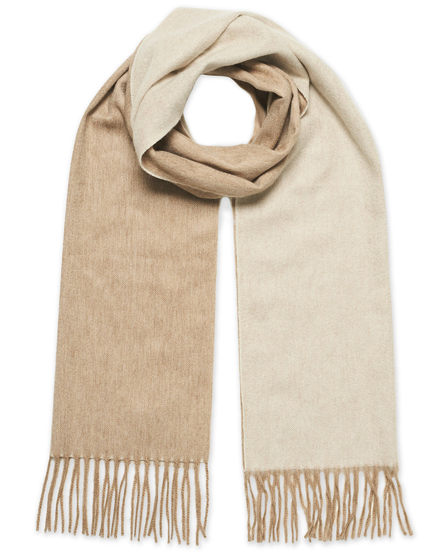 Hombres | Begg & Co Arran Reversible Cashmere Scarf Stone/White | Begg & Co | Arran Reversible Cashmere Scarf Stone/White