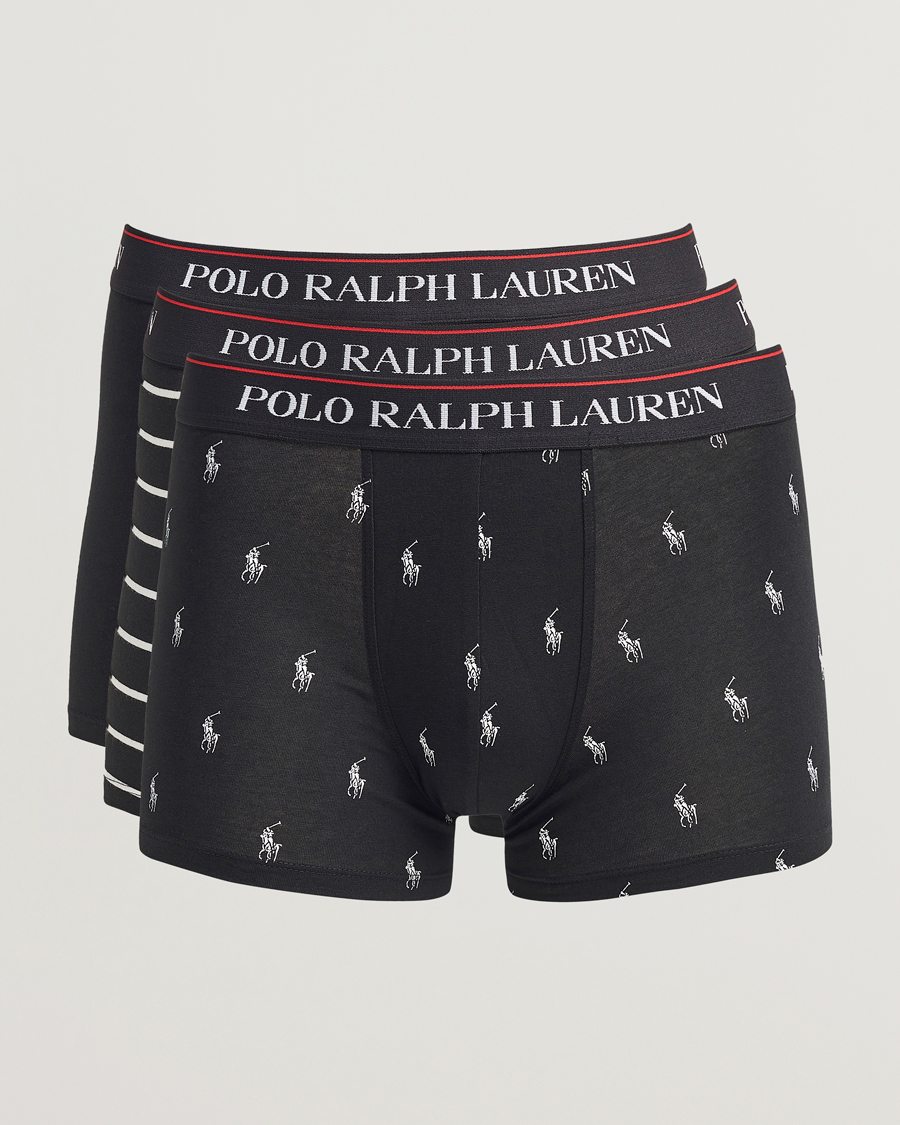Hombres | Ropa interior y calcetines | Polo Ralph Lauren | 3-Pack Trunk Black/Stripe/Pony