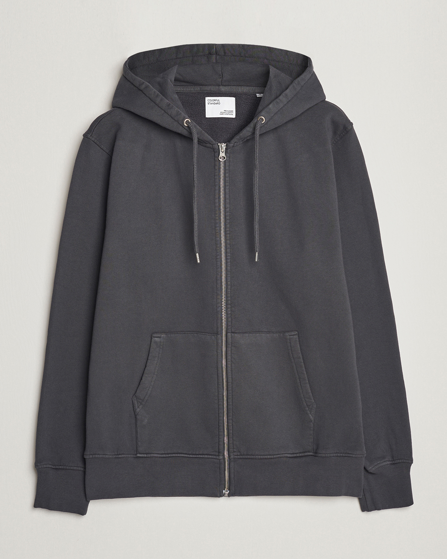 Hombres | Jerséis y prendas de punto | Colorful Standard | Classic Organic Full Zip Hood Lava Grey