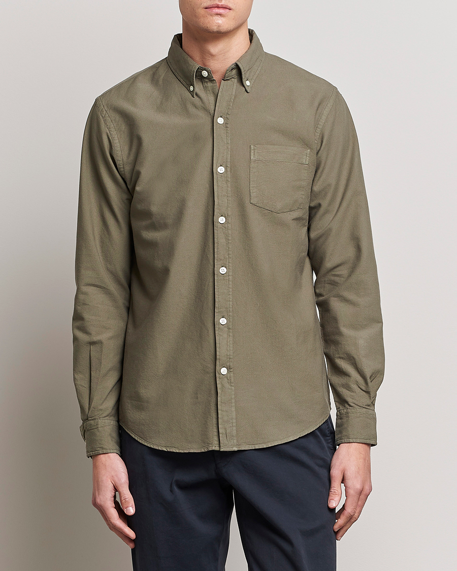 Hombres | Camisas | Colorful Standard | Classic Organic Oxford Button Down Shirt Dusty Olive