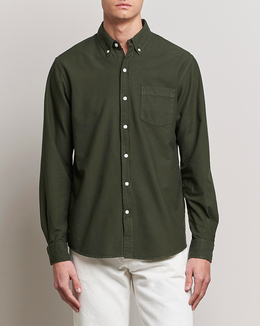 Hombres | Camisas oxford | Colorful Standard | Classic Organic Oxford Button Down Shirt Hunter Green