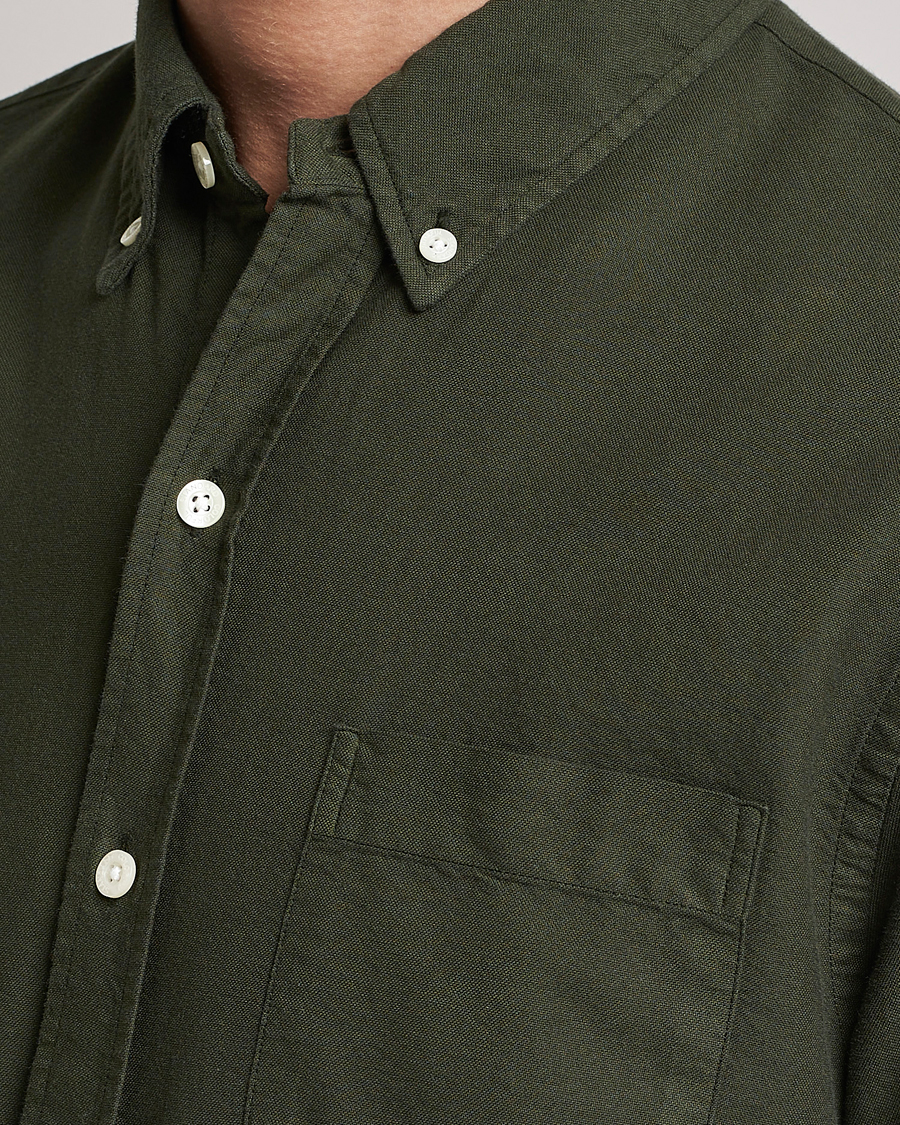Hombres | Camisas | Colorful Standard | Classic Organic Oxford Button Down Shirt Hunter Green