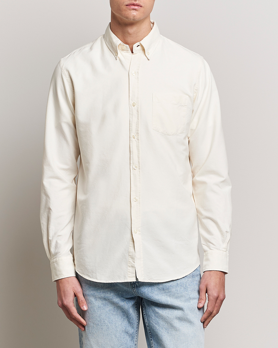 Hombres | Casual | Colorful Standard | Classic Organic Oxford Button Down Shirt Ivory White
