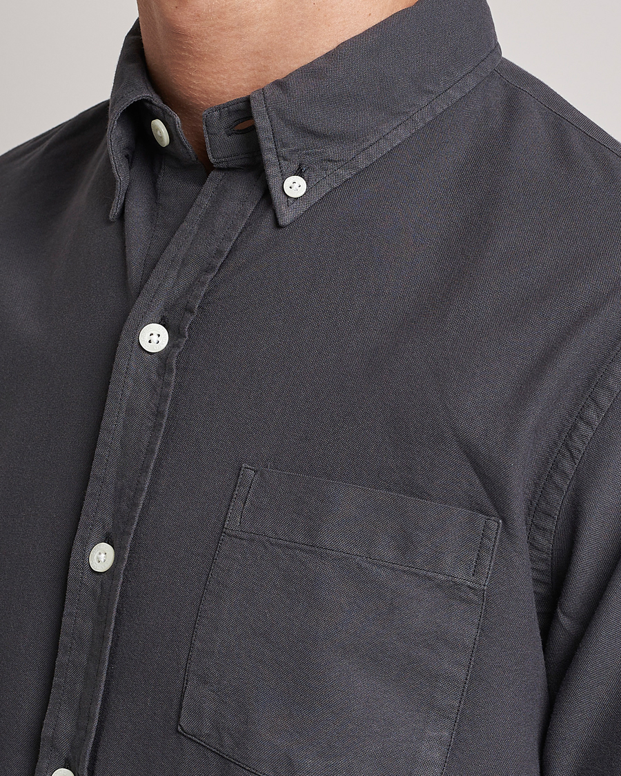 Hombres | Camisas | Colorful Standard | Classic Organic Oxford Button Down Shirt Lava Grey