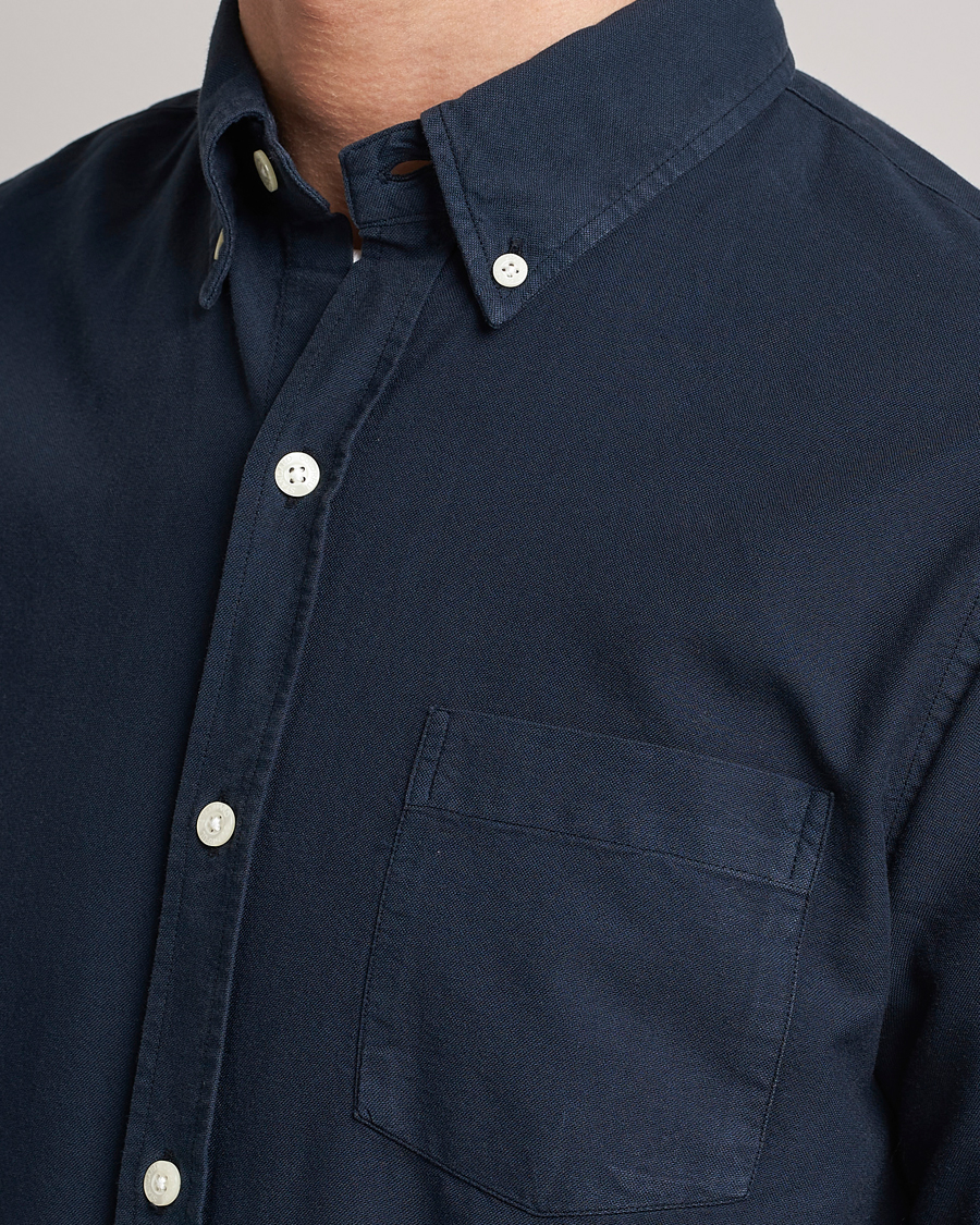 Hombres | Camisas | Colorful Standard | Classic Organic Oxford Button Down Shirt Navy Blue