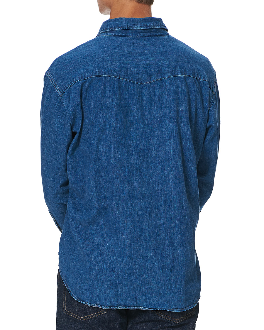 Hombres | Camisas | orSlow | Denim Western Shirt Washed Indigo