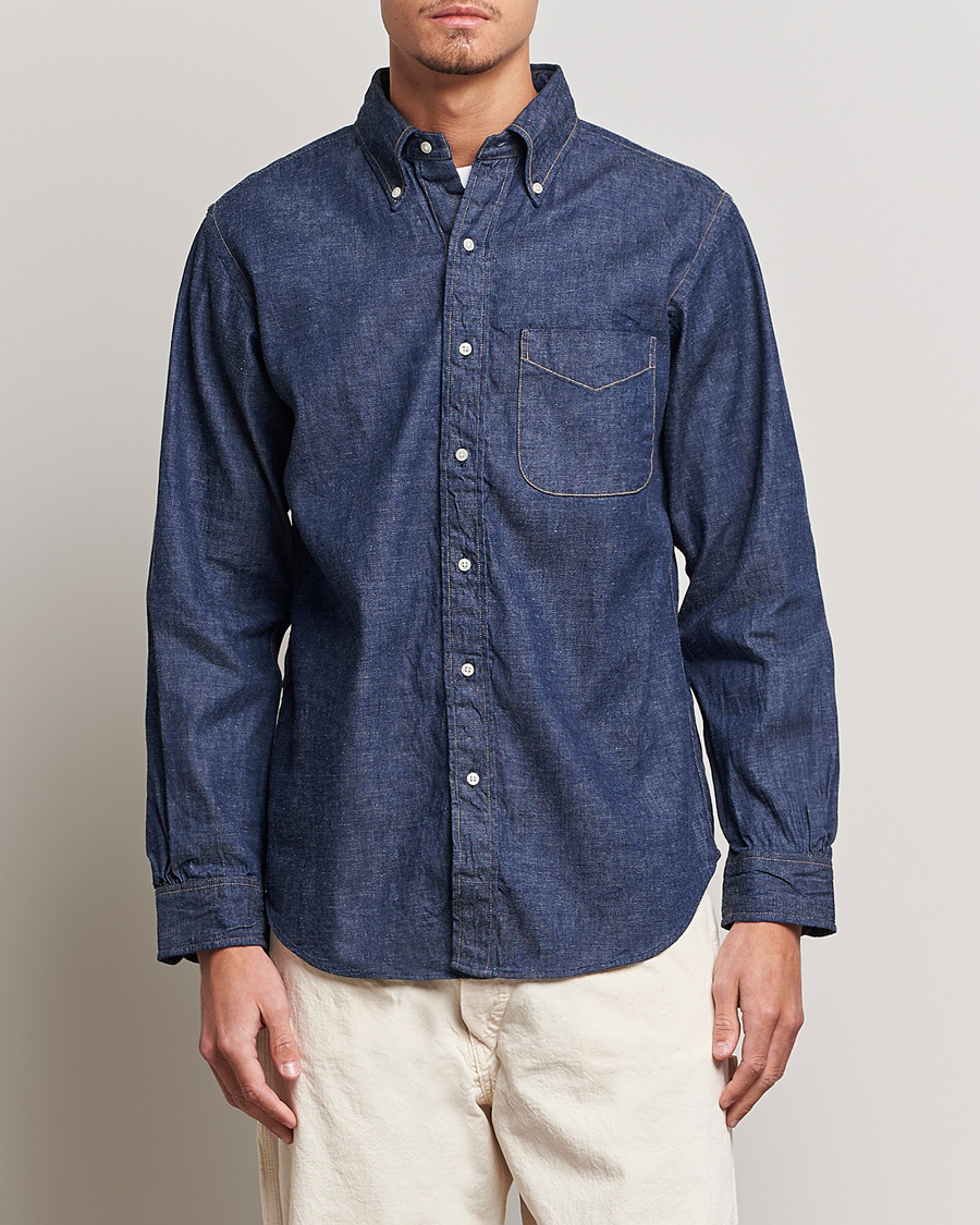 Hombres | orSlow | orSlow | Denim Button Down Shirt One Wash