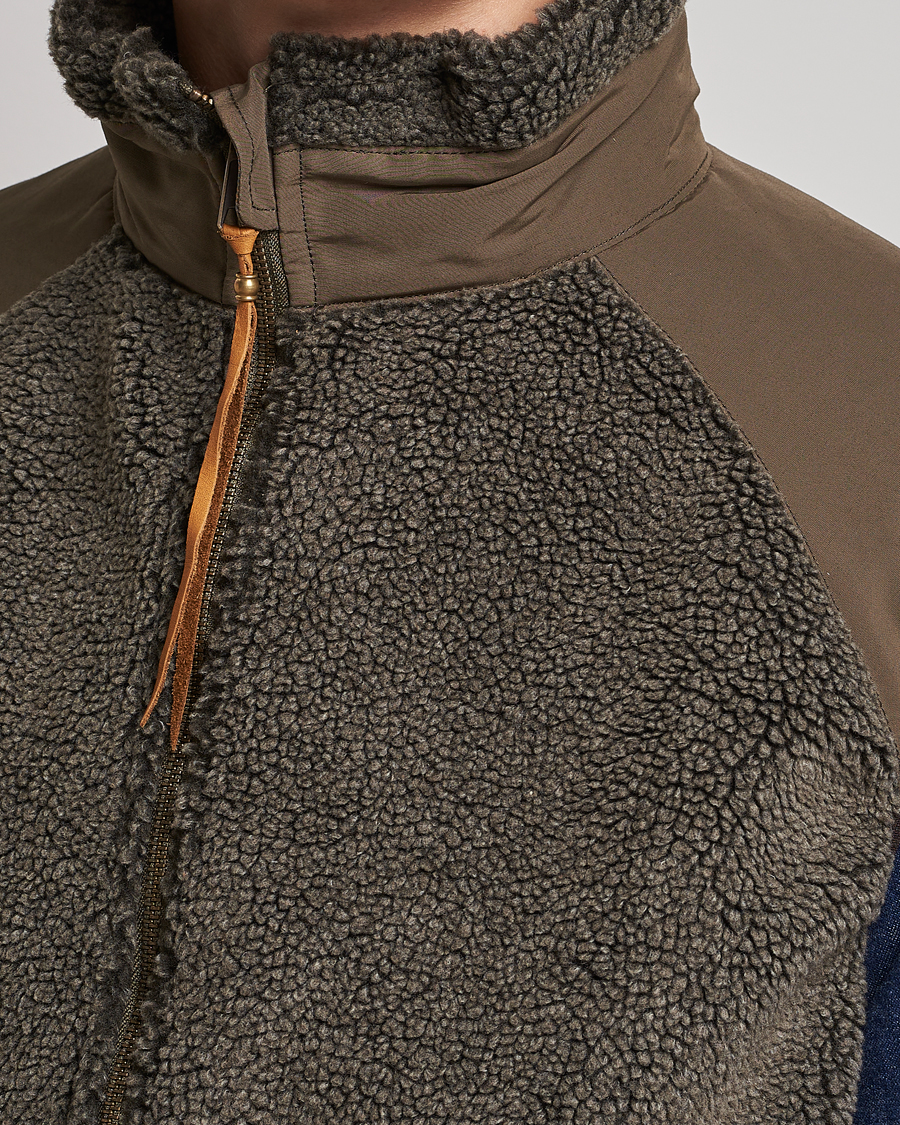 Hombres | Abrigos y chaquetas | orSlow | Boa Fleece Vest Army Green
