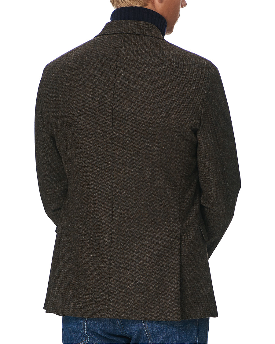 Hombres | Blazers | Oscar Jacobson | Fogerty Moon Herringbone Tweed Blazer Brown