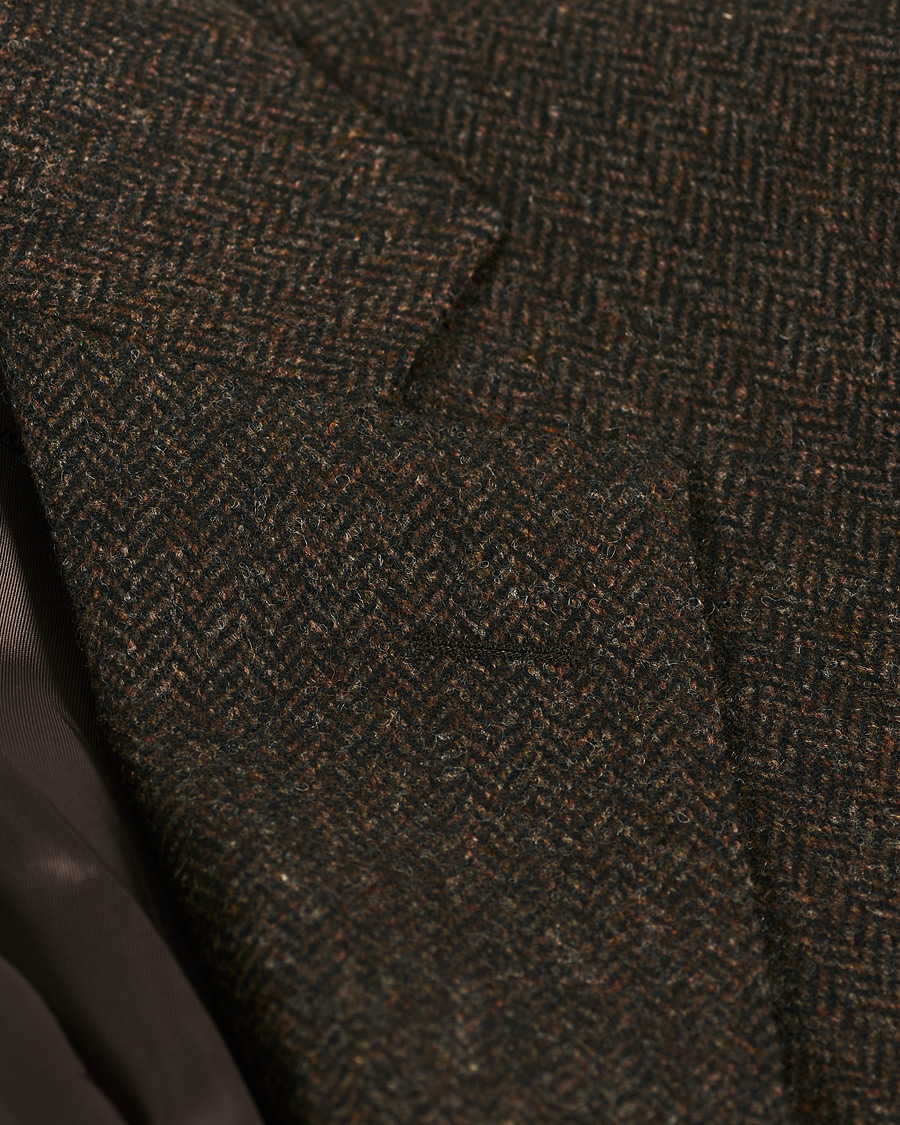 Hombres | Blazers | Oscar Jacobson | Fogerty Moon Herringbone Tweed Blazer Brown