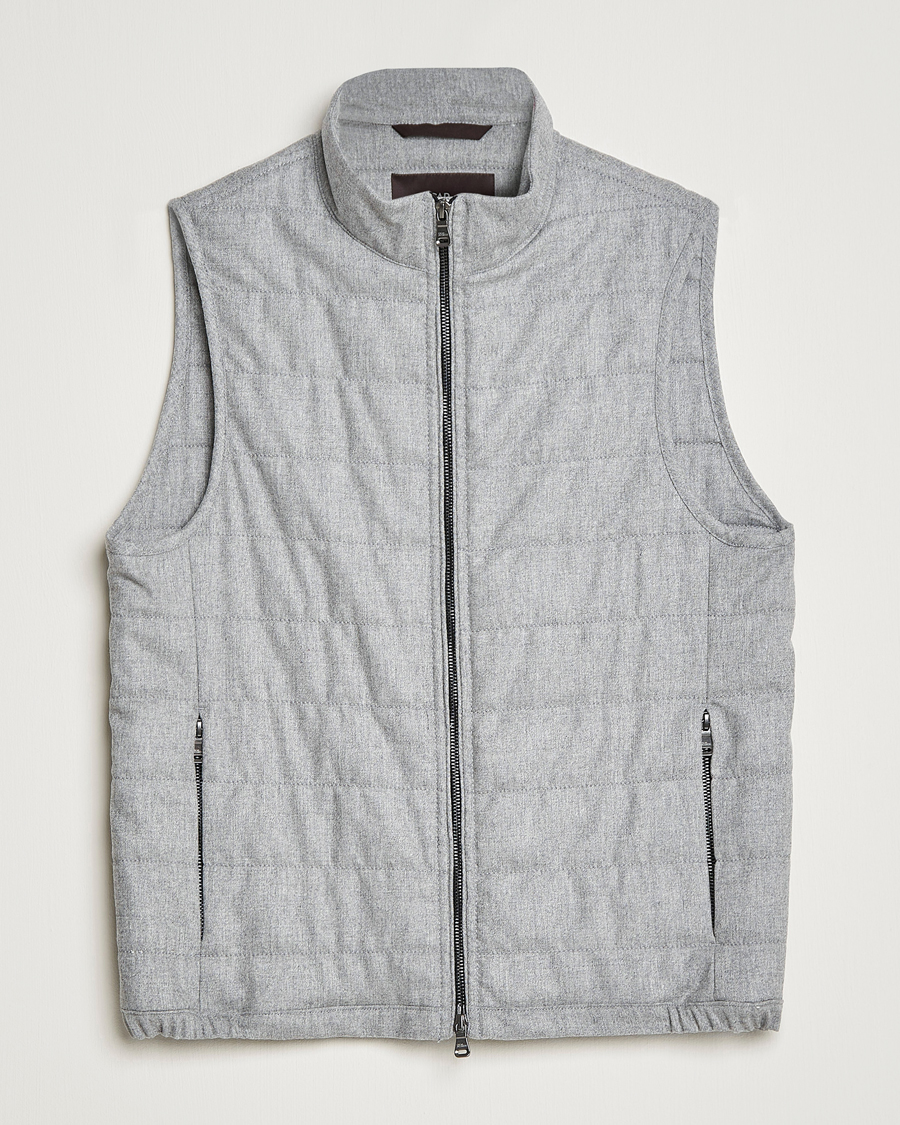 Hombres | Abrigos y chaquetas | Oscar Jacobson | Liner EVO Flannel Waistcoat Light Grey