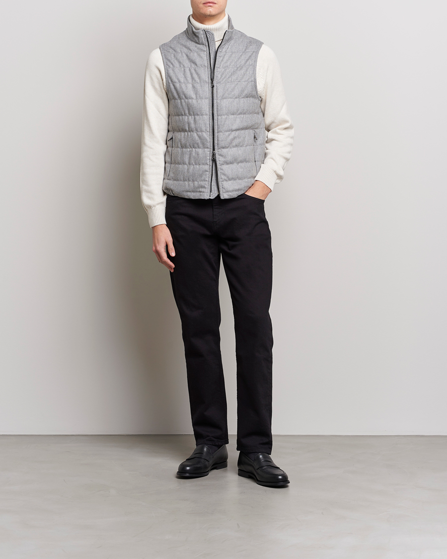 Hombres | Abrigos y chaquetas | Oscar Jacobson | Liner EVO Flannel Waistcoat Light Grey