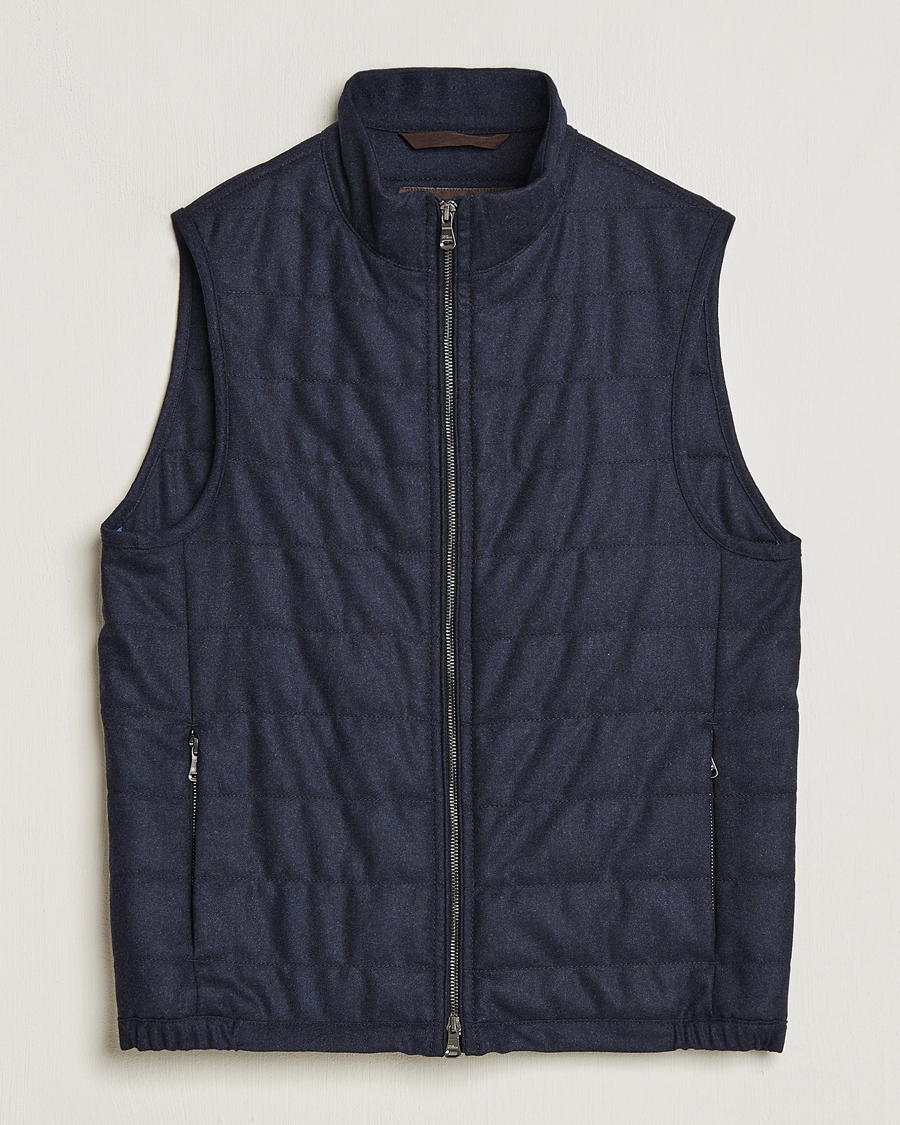 Hombres | Abrigos y chaquetas | Oscar Jacobson | Liner EVO Flannel Waistcoat Navy
