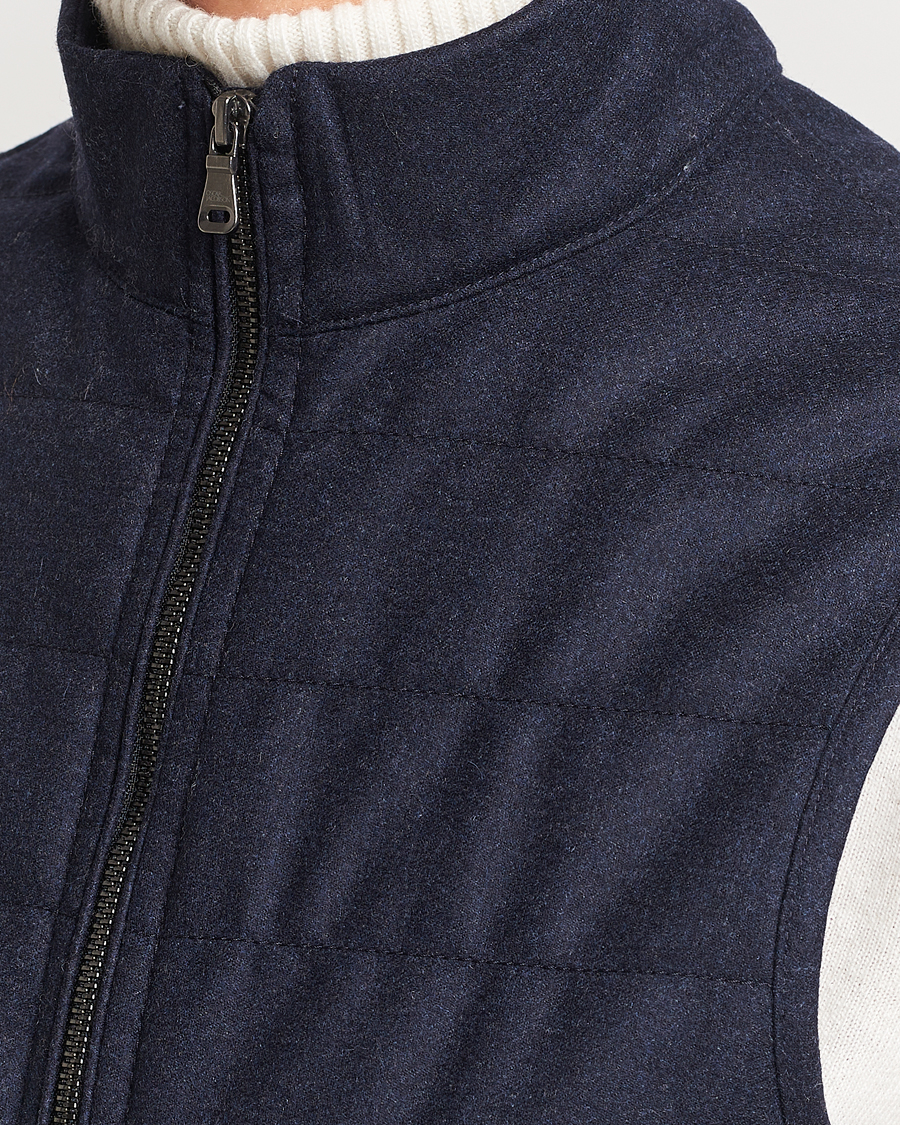 Hombres | Abrigos y chaquetas | Oscar Jacobson | Liner EVO Flannel Waistcoat Navy