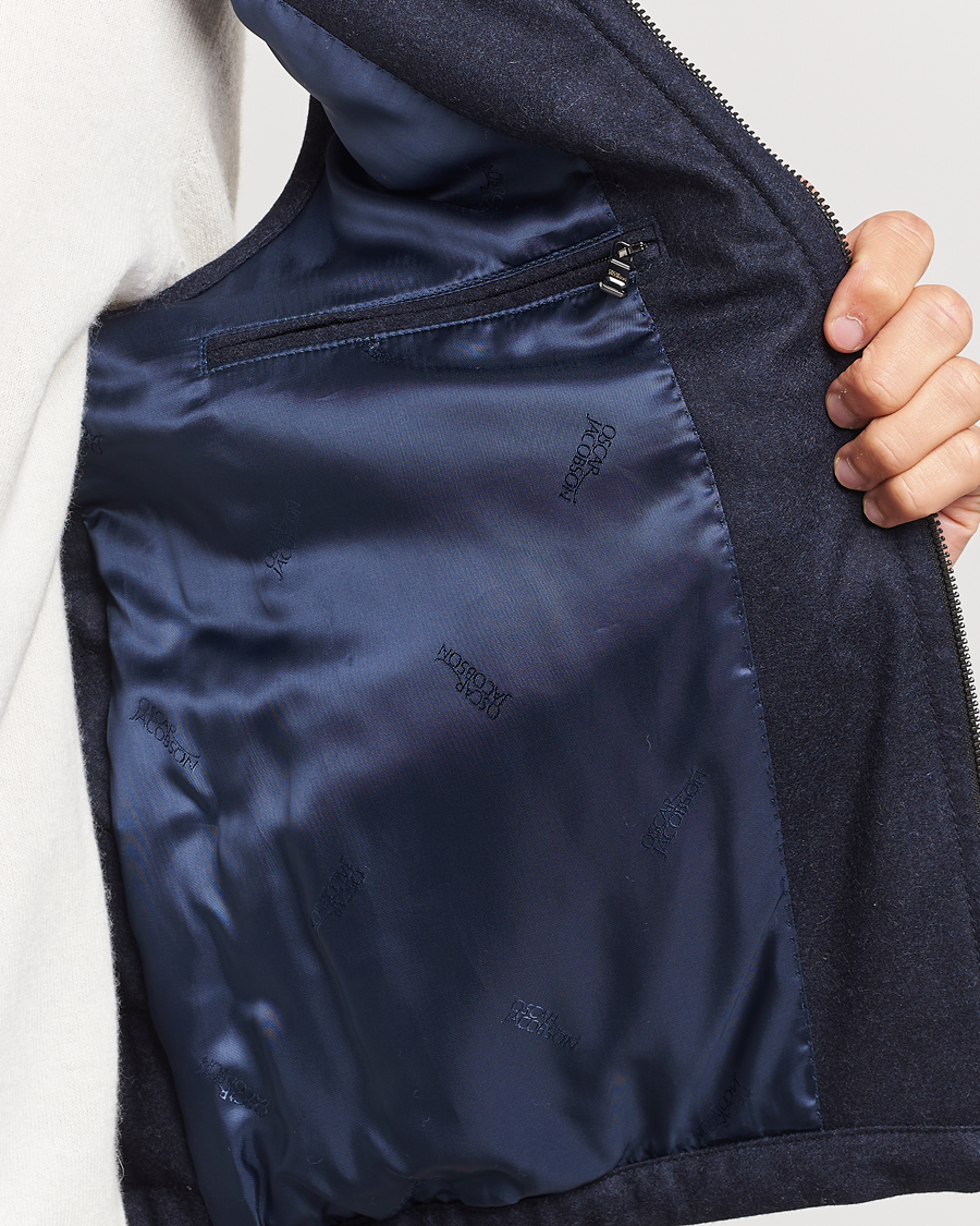Hombres | Abrigos y chaquetas | Oscar Jacobson | Liner EVO Flannel Waistcoat Navy