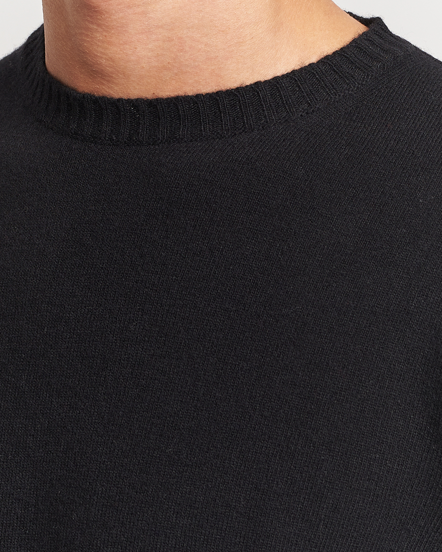 Hombres | Jerséis y prendas de punto | Oscar Jacobson | Valter Wool/Cashmere Round Neck Black
