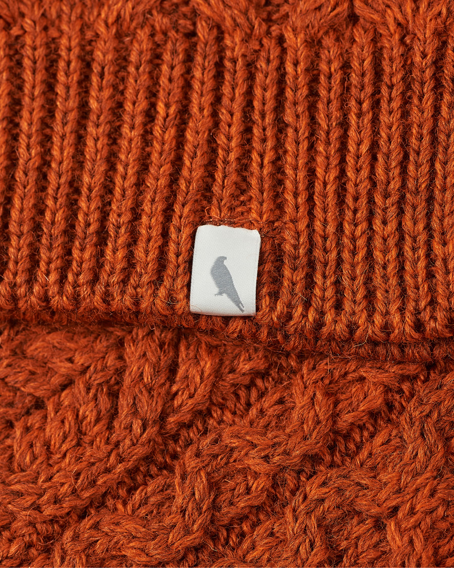 Hombres | Jerséis y prendas de punto | Peregrine | Hudson Wool Aran Knitted Jumper Orange