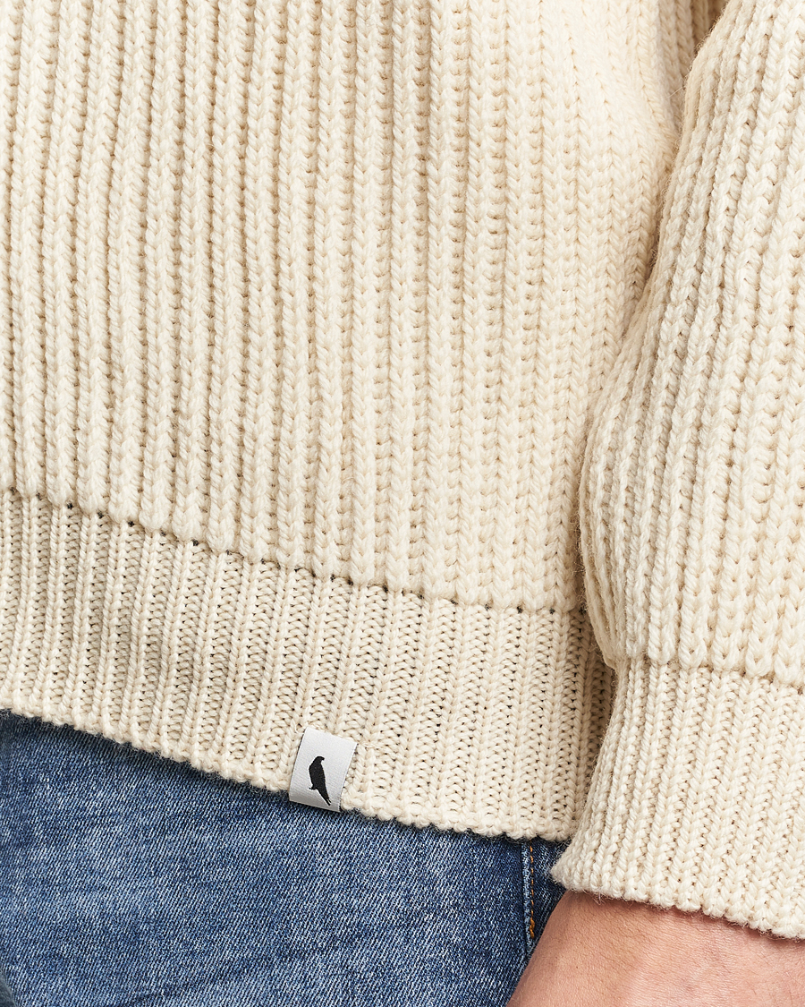 Hombres | Jerséis y prendas de punto | Peregrine | Wilkinson Ribbed Wool Cardigan Ecru