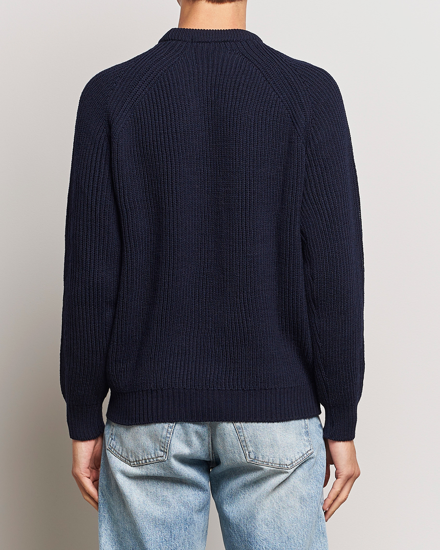 Hombres | Jerséis y prendas de punto | Peregrine | Ford Knitted Wool Jumper Navy